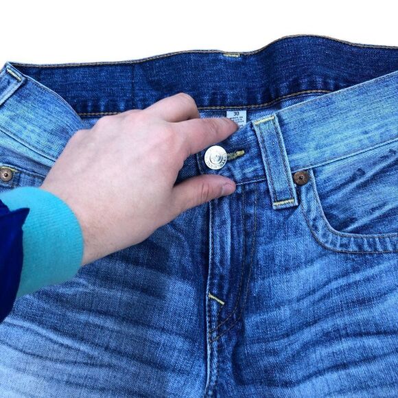 True Religion Jean Shorts Size 30 STRAIGHT Blue - Picture 5 of 9